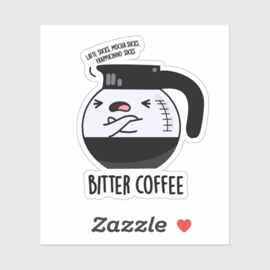Bitter Coffee Funny Food Puff Aufkleber (Blatt)
