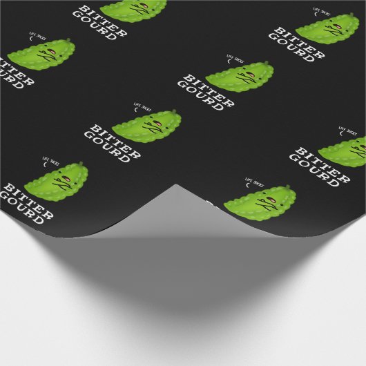 Bitter Gourd Funny Veggie Pun Dark BG Geschenkpapier (Ecke)