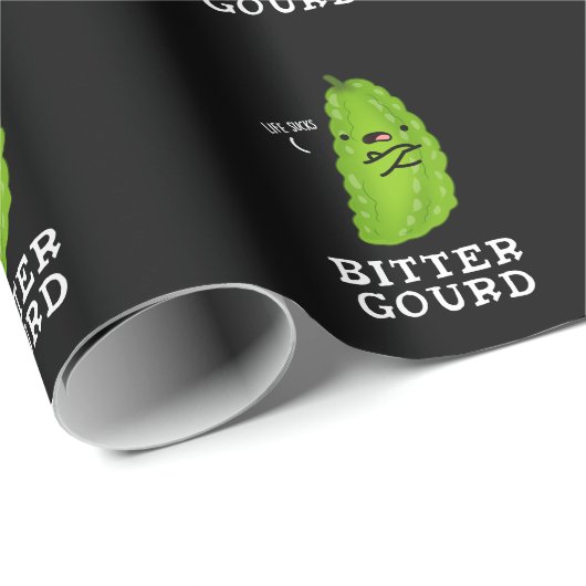 Bitter Gourd Funny Veggie Pun Dark BG Geschenkpapier (Rolleneckpunkt)