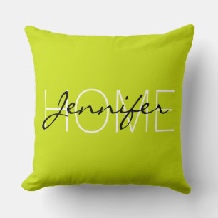Bitter Lemon Farbe Home Monogramm Kissen