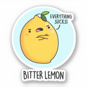 Bitter Lemon Funny Fruit Pun Aufkleber
