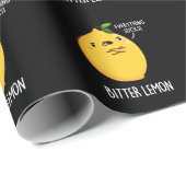 Bitter Lemon Funny Fruit Pun Dark BG Geschenkpapier (Rolleneckpunkt)