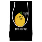 Bitter Lemon Funny Fruit Pun Dark BG Kleine Geschenktüte (Vorderseite)