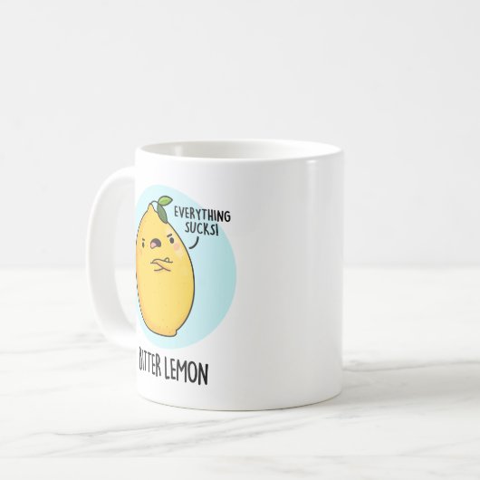 Bitter Lemon Funny Fruit Pun Kaffeetasse (Vorderseite Links)