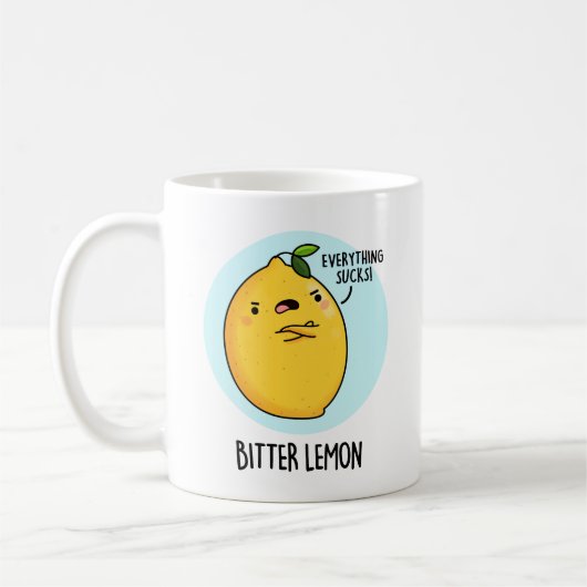 Bitter Lemon Funny Fruit Pun Kaffeetasse (Links)