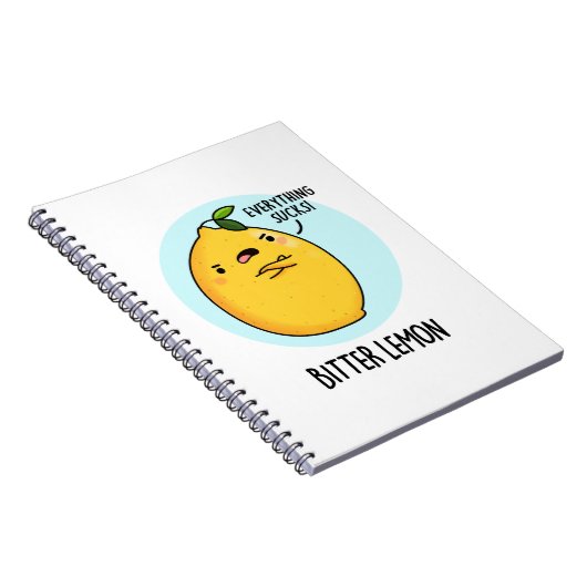 Bitter Lemon Funny Fruit Pun Notizblock (Rechte Seite)