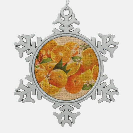 Bitter Oranges from Capri (Cretonne Edition) Schneeflocken Zinn-Ornament (Vorderseite)