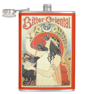 "Bitter Oriental" Vintage Ad Custom Monogramm Flas Flachmann