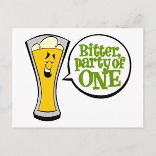 Bitter, Party von eins Einladungspostkarte