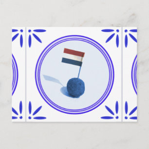 Bitterbal Dutch Snack Traditioneller Delft Blue Ti Postkarte