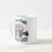 Bittere, Clingy Gewehr-Toting Uncle Sam Tasse (Vorderseite Links)