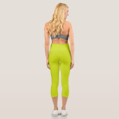 Bittere Zitrone (Vollfarbe) Capri Leggings (Rückseite)