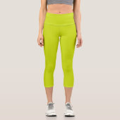 Bittere Zitrone (Vollfarbe) Capri Leggings (Vorderseite)