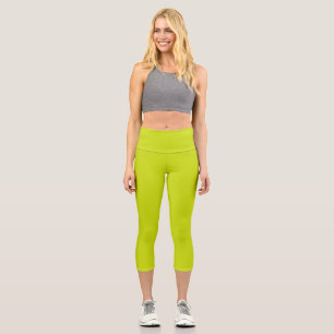 Bittere Zitrone (Vollfarbe) Capri Leggings