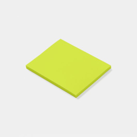 Bittere Zitrone (Vollfarbe) Post-it Klebezettel (angewinkelt)
