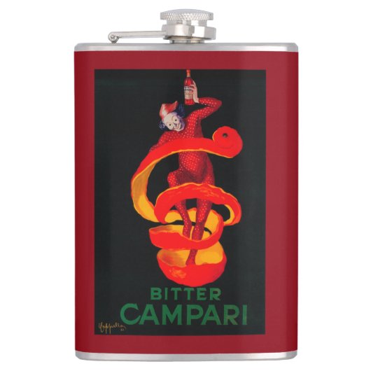 Bitterer Campari Vintages PosterEurope Flachmann (Vorderseite)