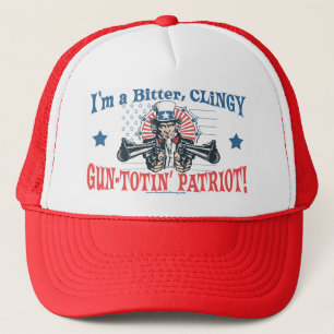 Bitterer, Clingy Gewehr-Toting Uncle Sam Hut Truckerkappe