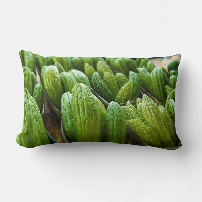 Bitterer Melone-Gurken-Stadt-Markt Kansas City Lendenkissen (Vorderseite)