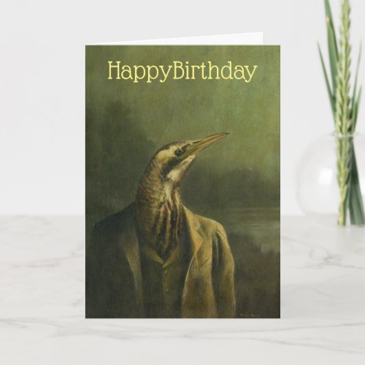 Bittern Gentleman Birthday Card Karte (Vorderseite)