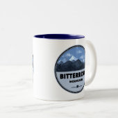 Bitterroot Mountains Camping Zweifarbige Tasse (VorderseiteRechts)