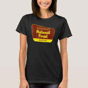 Bitterroot National Forest Montana Retro-Zeichen T-Shirt