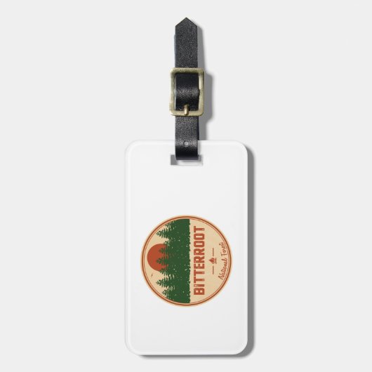 Bitterroot-Nationalwald Gepäckanhänger (Vorderseite vertikal)