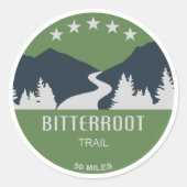 Bitterroot Trail Runder Aufkleber (Vorderseite)