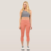 Bittersüße einfarbige Farbe Capri Leggings (Vorderseite)