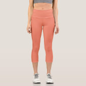 Bittersüße einfarbige Farbe Capri Leggings (Vorderseite)