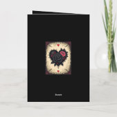 Bittersüße gotische Valloween-Rosen Karte (Rückseite)