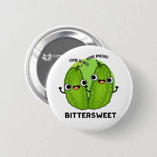 Bittersweet Funny Bitter Gourd Pub Button (Vorne & Hinten)