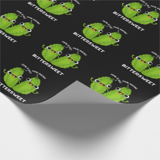 Bittersweet Funny Bitter Gourd Pun Dark BG Geschenkpapier (Ecke)