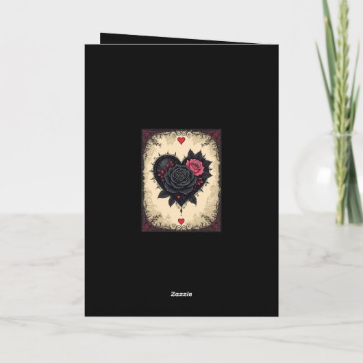 Bittersweet Gothic Valloween Roses  Karte (Rückseite)