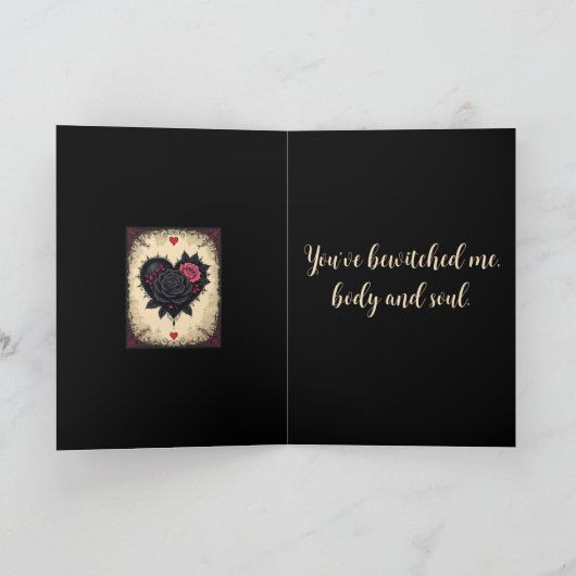 Bittersweet Gothic Valloween Roses  Karte (Innenseite)