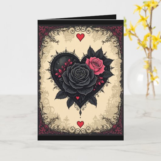 Bittersweet Gothic Valloween Roses Karte (Gelbe Blume)