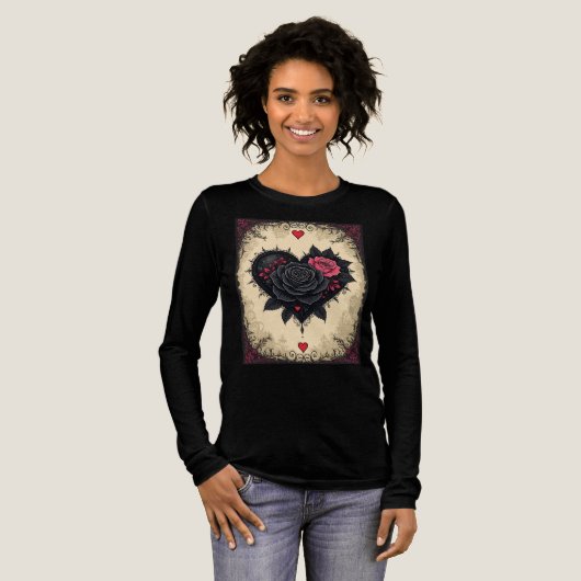 Bittersweet Gothic Valloween Roses  Tri-Blend Shirt (Volle Vorderseite)