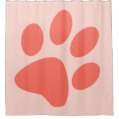 Bittersweet Orange Paw Print Duschvorhang (Vorderseite)