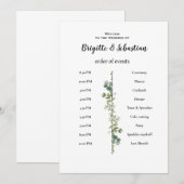 Bittet um weiße rustische Ehe Einladung (Vorne/Hinten)