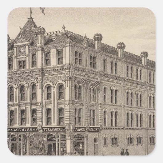 Bitting Brothers in Kansas Quadratischer Aufkleber (Vorderseite)