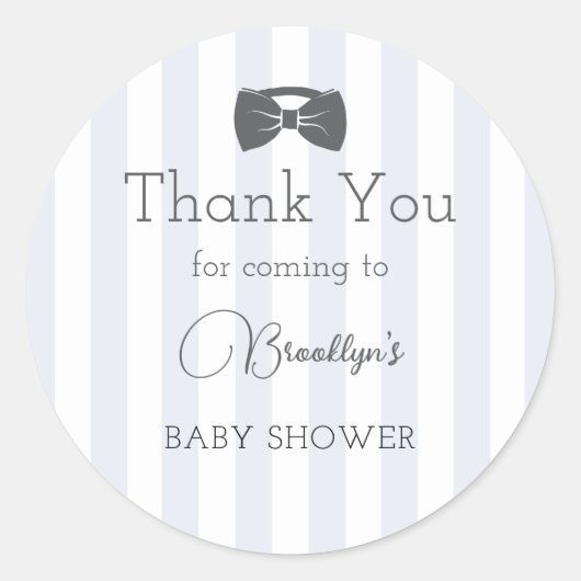 Bitty Bow Oh Boy Baby Dusche Danke Runder Aufkleber (Vorderseite)