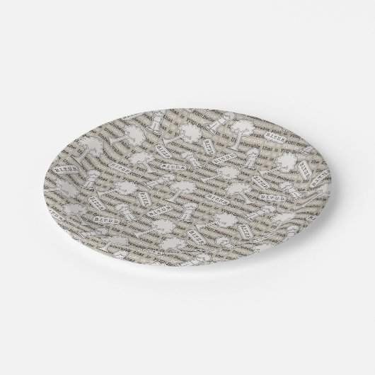 BITUB-Muster (Glauben an das Unglaubliche) Pappteller (Schrägansicht)