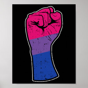 Biual Fist Bi Pride Flag Support Resist Rights Lgb Poster