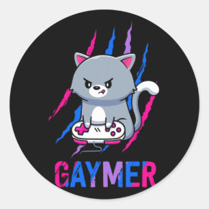 Biual Gaymer Geek Pride Lgbt Video Game Lovers Gif Runder Aufkleber