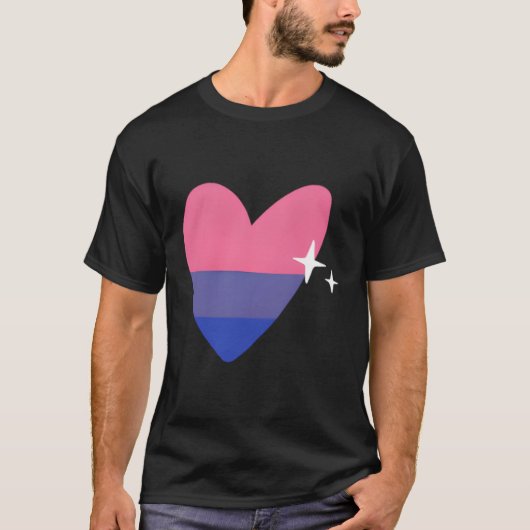 Biual He Lgbtq Bi Pride Flag Liebe Illustration T-Shirt (Vorderseite)