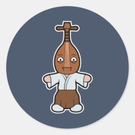 Biwa-bokuboku, der luteköpfige Yokai Runder Aufkleber