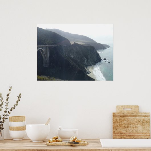 Bixby Bridge, Highway 1 in Kalifornien Poster (Küche)
