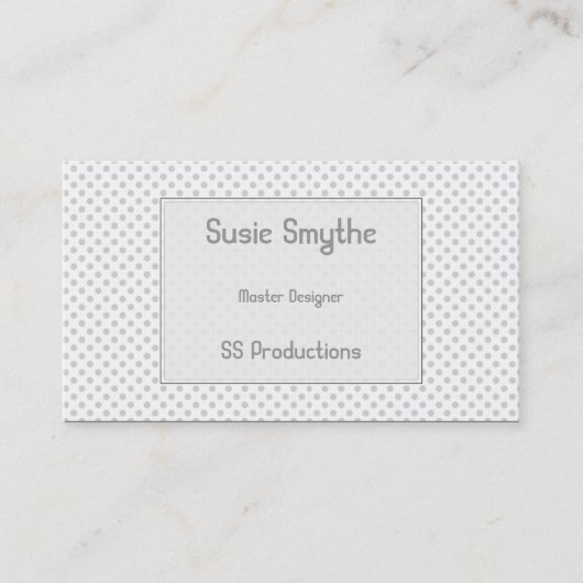 Biz Cards mit schlichter, hellgrauer Punktmuster Visitenkarte (Vorderseite)