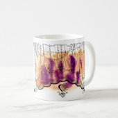 Biz-Thema in Lila und Orange zeigen Kaffeetasse (VorderseiteRechts)