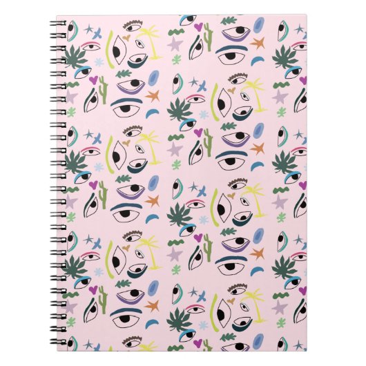 Bizarre Augen Sterne Kunstmuster Notizblock (Vorderseite)