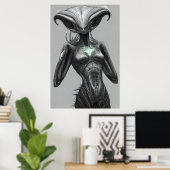 Bizarre cool alien portrait | AI Art Poster (Heimbüro)